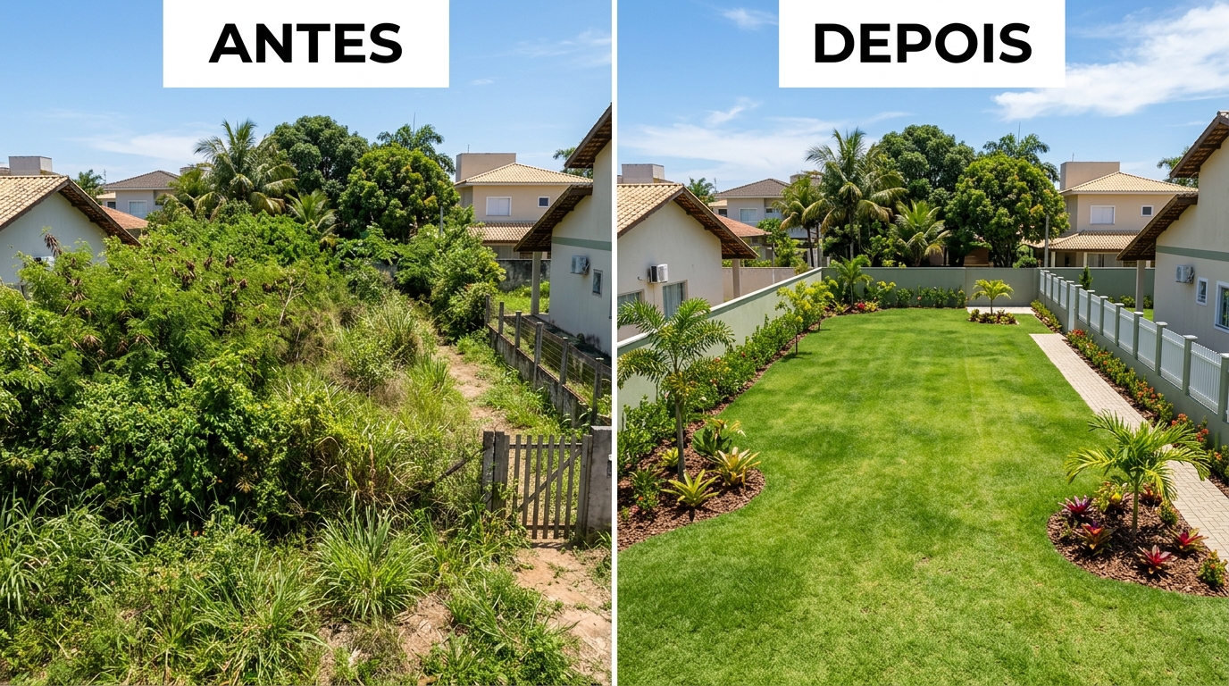 Antes e Depois da Limpeza e Roçagem em Chapada dos Guimarães